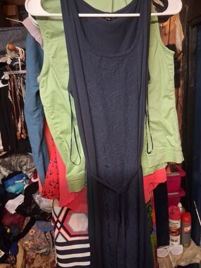 Tommy Hilfiger Navy Sleeveless Maxi with Tie Waist